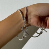 シルバー | 2連チェーンブレスレット emouv by | BUYSENSE