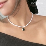 ゴールド | ブラックスクエアパールネックレス emouv by | BUYSENSE