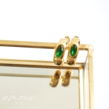 ゴールド | エメラルドグリーンフープピアス emouv by | BUYSENSE