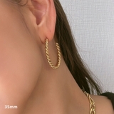 ゴールド | ツイストシンプルフープピアス emouv by | BUYSENSE