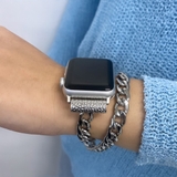 シルバー | アップルウォッチ ダブルチェーンバンド ベルト | BUYSENSE