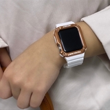 ホワイト×ピンクゴールド | アップルウォッチ バンパーバンド ベルト | BUYSENSE