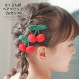 さくらんぼヘアクリップ 2個セット ベビー[品番：CATK0003500
