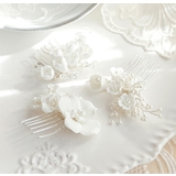 セラミックフラワーとビーズのエレガントヘアコーム キャサリンコテージ | Catherine Cottage | 詳細画像4 