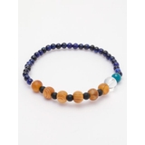 ダークブルー | 【岩座】屋久杉非対称細ブレスレット ラピスタイガーアイ | アミナコレクション