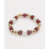 ボルドー | 【岩座】角真珠リング ガーネット | アミナコレクション