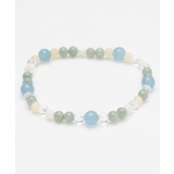 アクア | 【岩座】五縁繋ぎアクアマリンブレスレット | アミナコレクション