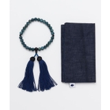 ブルー | 【岩座】【念珠】女性用藍染浅葱つづき珠[収納袋付き] | アミナコレクション 