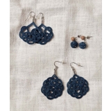 【岩座】本藍染め 水引水晶ピアス | アミナコレクション  | 詳細画像1 