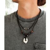 ブラック | 【カヒコ】フィッシュフックナルメンズネックレス | アミナコレクション 