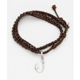 ブラウン | 【カヒコ】フィッシュフックMEN'S巻きブレスレット | アミナコレクション