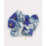ホワイト×ブルー | 【カヤ】牡丹シュシュヘアゴム | アミナコレクション 