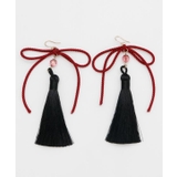 ブラック | 【カヤ】しだれ結びピアス | アミナコレクション 