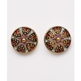 ホワイト | 【欧州航路】【Fromチェコ】チェコボタンモアピアス | アミナコレクション 