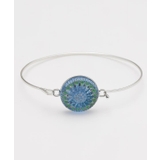 ブルー | 【欧州航路】【Fromチェコ】チェコボタンリアバングル シルバー | アミナコレクション 