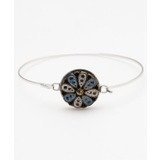 ブラック | 【欧州航路】【Fromチェコ】チェコボタンリアバングル シルバー | アミナコレクション 