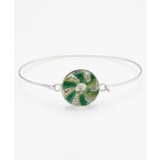 グリーン | 【欧州航路】【Fromチェコ】チェコボタンリアバングル シルバー | アミナコレクション 