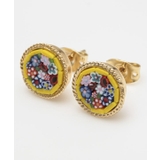 イエロー系1 | 【欧州航路】【ベネチアンガラス】モザイクスタッズミニピアス | アミナコレクション 