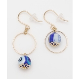 ブルー | 【欧州航路】【ベネチアンガラス】ミルフィサークルピアス | アミナコレクション 