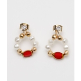 レッド | 【欧州航路】パールカットピアス | アミナコレクション