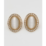 ホワイト | 【欧州航路】キャッツパールピアス | アミナコレクション