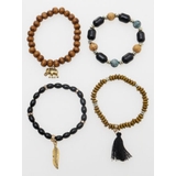 【チャイハネ】エスニックビーズブレスレット 4本セット | アミナコレクション  | 詳細画像1 