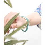 【チャイハネ】レイラセットブレスレット WHITE×TURQUOISE | アミナコレクション | 詳細画像1