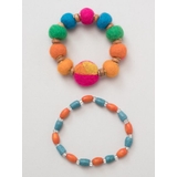 【チャイハネ】カラフルフェルトボールブレスレット2本セット | アミナコレクション | 詳細画像3