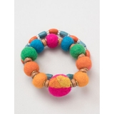 ピンク | 【チャイハネ】カラフルフェルトボールブレスレット2本セット | アミナコレクション