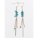 ターコイズブルー | 【Kahiko】さざれ石スティックロングピアス | アミナコレクション