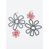 レッド | 【チャイハネ】2トーンカラーフラワーピアス 韓国 | アミナコレクション 