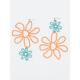 ターコイズブルー | 【チャイハネ】2トーンカラーフラワーピアス 韓国 | アミナコレクション 