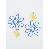 イエロー | 【チャイハネ】2トーンカラーフラワーピアス 韓国 | アミナコレクション 