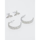 シルバー | 【Kahiko】ハワジュ風ホエールテールピアス4点セット | アミナコレクション