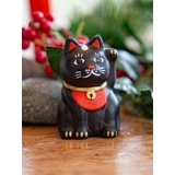 ブラック | 【カヤ】民芸陶器みくじ 招き猫 | アミナコレクション