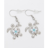 シルバー | 【Kahiko】ホヌ&プルメリアピアス | アミナコレクション