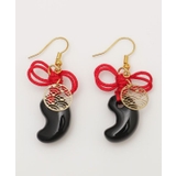 ブラック | 【カヤ】勾玉結びピアス | アミナコレクション 