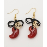 レッド | 【カヤ】勾玉結びピアス | アミナコレクション 