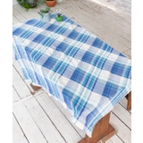 ブルー | 【チャイハネ】イタワ織りチェック柄マルチクロス Mサイズ | アミナコレクション