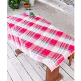 ピンク | 【チャイハネ】イタワ織りチェック柄マルチクロス Mサイズ | アミナコレクション