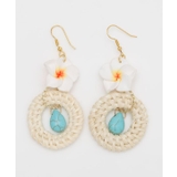 ホワイト | 【Kahiko】プルメリアラタンピアス | アミナコレクション 