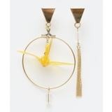 イエロー | 【カヤ】ゆうわ折り鶴ピアス | アミナコレクション 