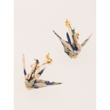ネイビー | 【カヤ】- ORIGAMI - 折紙ピアス 折り鶴 大花 | チャイハネ 
