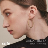 【 金属アレルギー対応 】 オーバルフープピアス サージカルステンレス | ciite' | 詳細画像1
