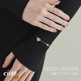 【 金属アレルギー対応 】 ハートビジューブレスレット サージカルステンレス | ciite' | 詳細画像1