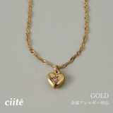 【 金属アレルギー対応 】 ビジューハートネックレス サージカルステンレス | ciite' | 詳細画像1