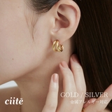 【 金属アレルギー対応 】 ダブルライン ツイストフープピアス | ciite' | 詳細画像1