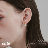 【 金属アレルギー対応 】 ダブルパール デザインピアス | ciite' | 詳細画像1