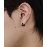 ブラック | 【 金属アレルギー対応 】ラインフープピアス 直径10mm, 幅4mm | wyz