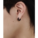 ブラック | 【 金属アレルギー対応 】ラインフープピアス 直径12mm, 幅4mm | wyz